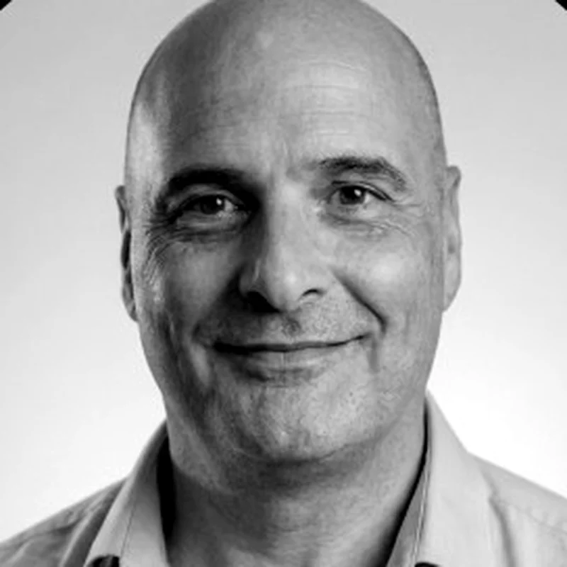 Damián Giacone, CTO of ARA, black and white portrait