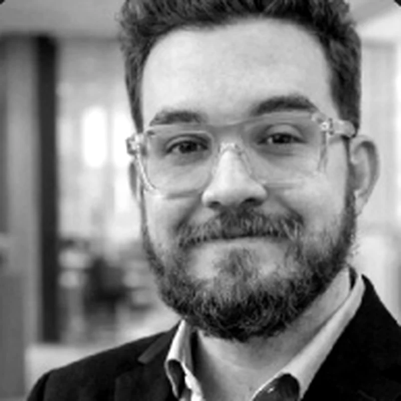 Francisco Valuch, COO of ARA, black and white portrait
